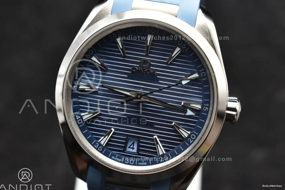 41mm A8900 1:1 on Terra Super 515 Rubber Dial Edition VSF Strap Blue Best Aqua Summer Blue Lightweight Clone 0208